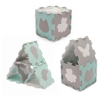 Kinderkraft Luno Shapes 30-Piece Foam Puzzle Mat – Mint