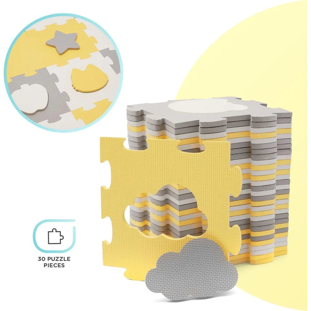 Kinderkraft Foam Mat Puzzels Luno Shapes (Yellow) 165*185cm