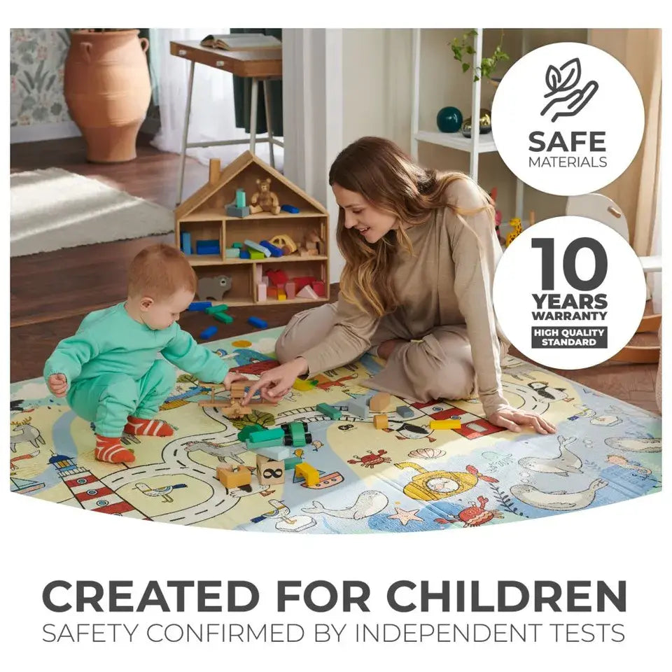 Kinderkraft Matty 2 Double-Sided Foldable Play Mat – 197 × 147 cm