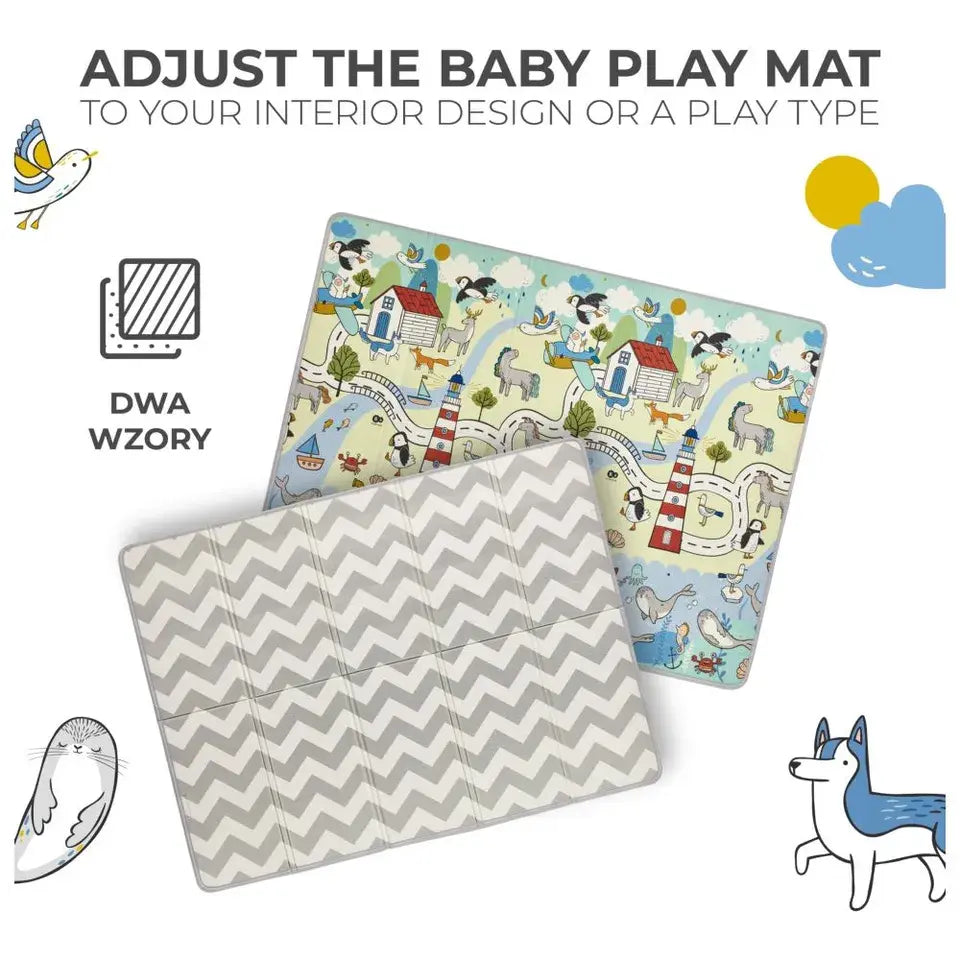 Kinderkraft Matty 2 Double-Sided Foldable Play Mat – 197 × 147 cm
