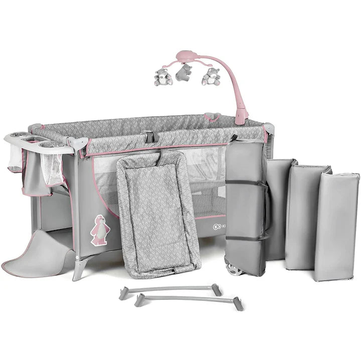 Kinderkraft Joy Folding Bed with Accessories (Pink)