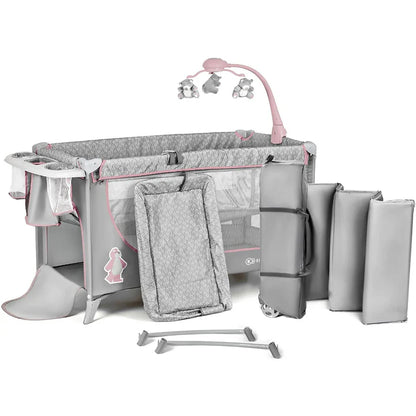 Kinderkraft Joy Folding Bed with Accessories (Pink)