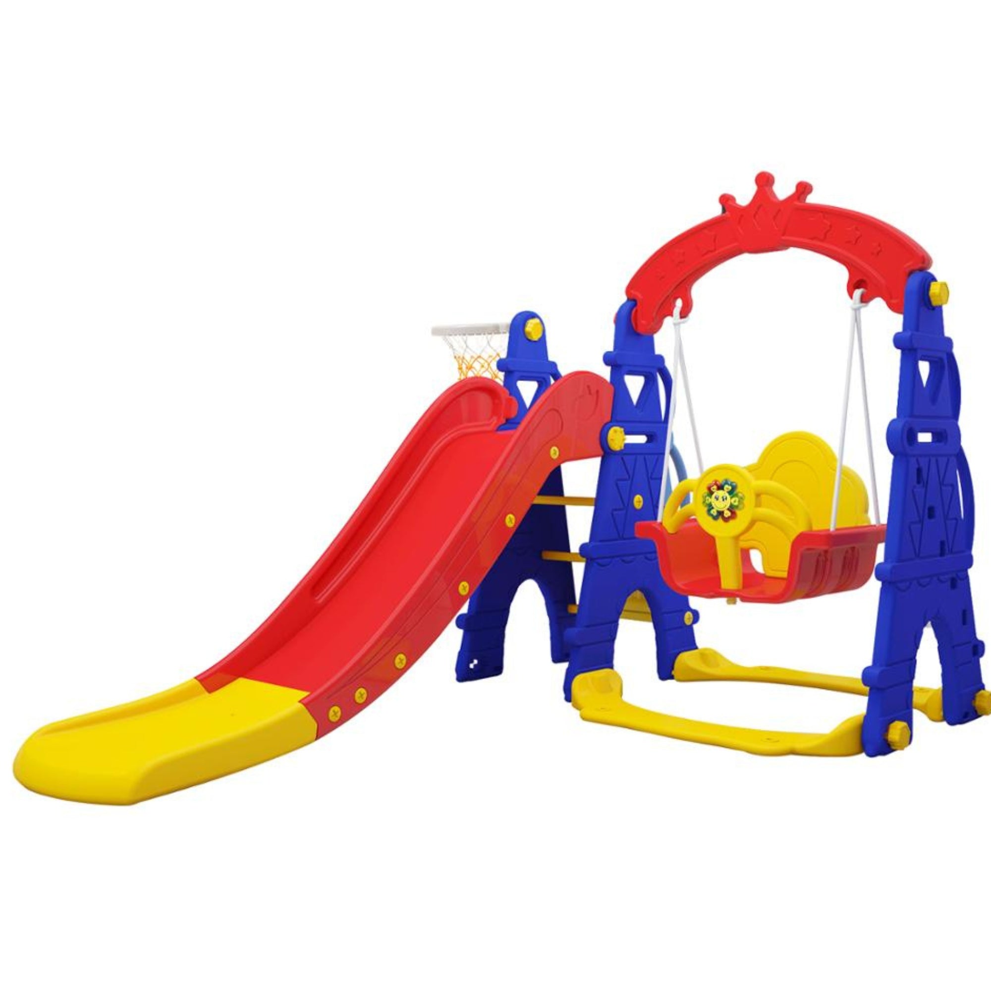 Little Angel Kids Slide And Swing 3-In-1 Activity Playset