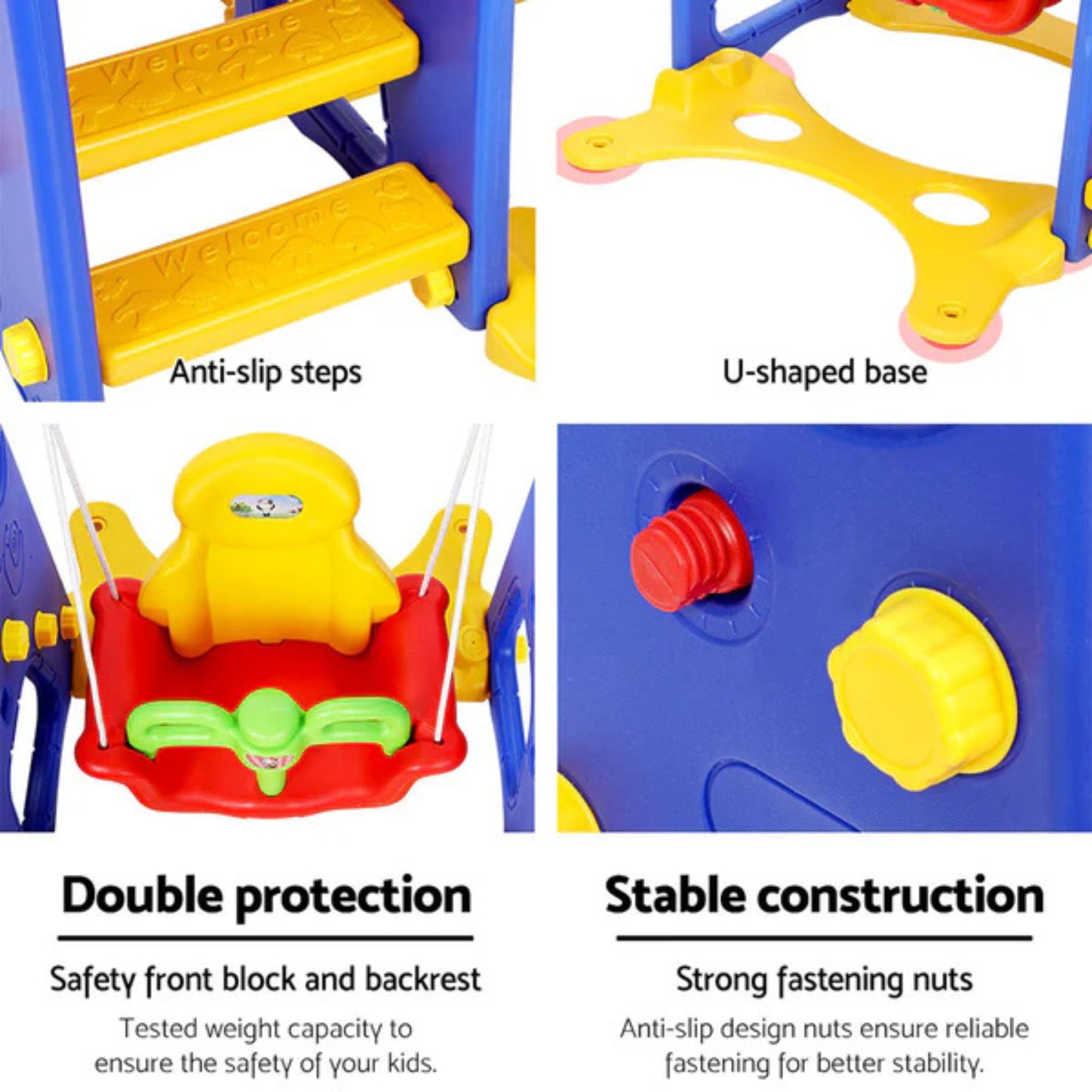 Little Angel Kids Slide And Swing 3-In-1 Activity Playset