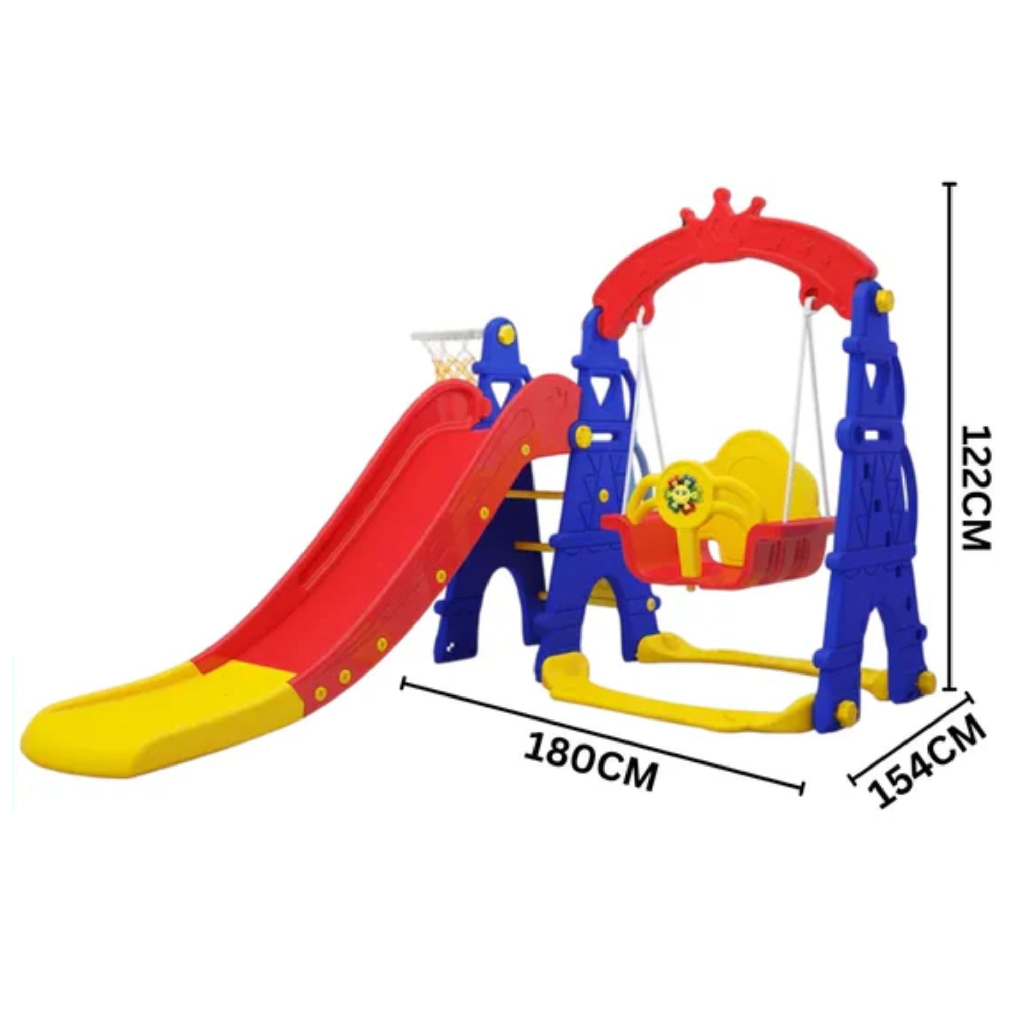 Little Angel Kids Slide And Swing 3-In-1 Activity Playset