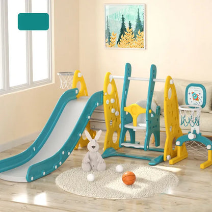 Little Angel Kids Slide, Swing, Basketball, And Football (Yellow)