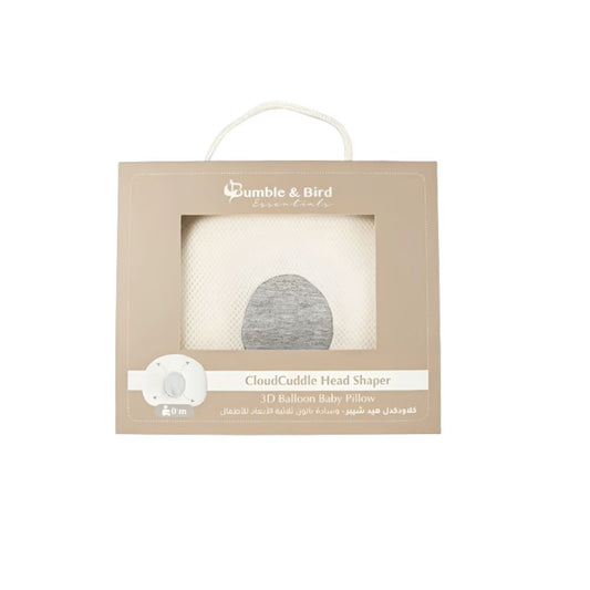 وسادة رأس للرضع من بامبل آند بيرد بحشوة ثلاثية الأبعاد (أبيض)