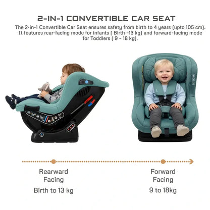 Neobreez NESTII 2-in-1 Convertible Baby Infant Car Seat – Green