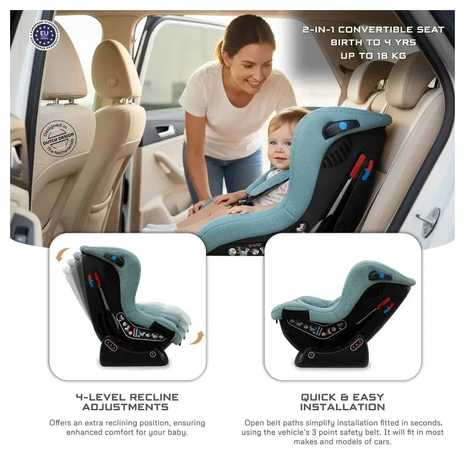 Neobreez NESTII 2-in-1 Convertible Baby Infant Car Seat – Green