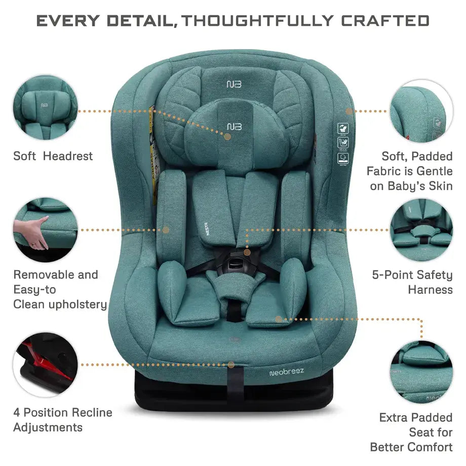 Neobreez NESTII 2-in-1 Convertible Baby Infant Car Seat – Green