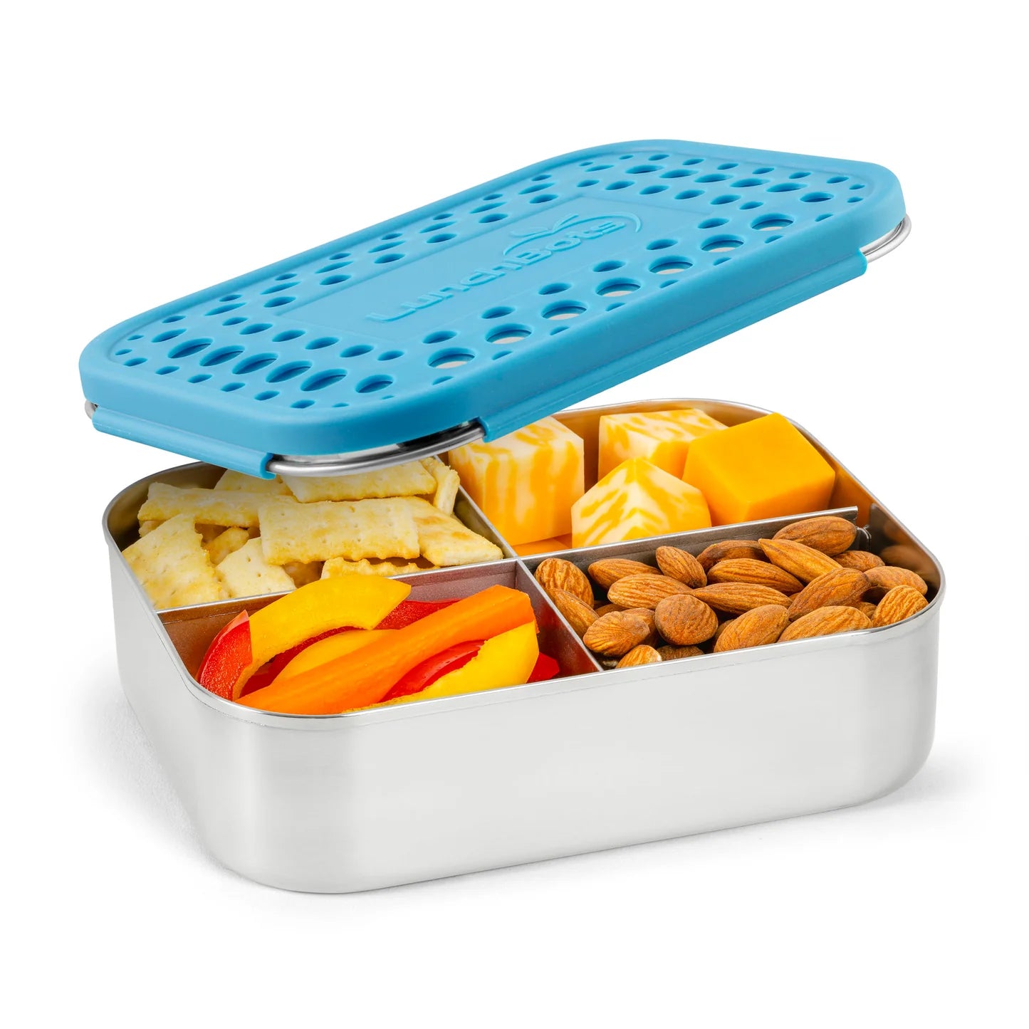 LunchBots 4 Compartment Stainless Steel Bento Lunch Box (Medium Quad)