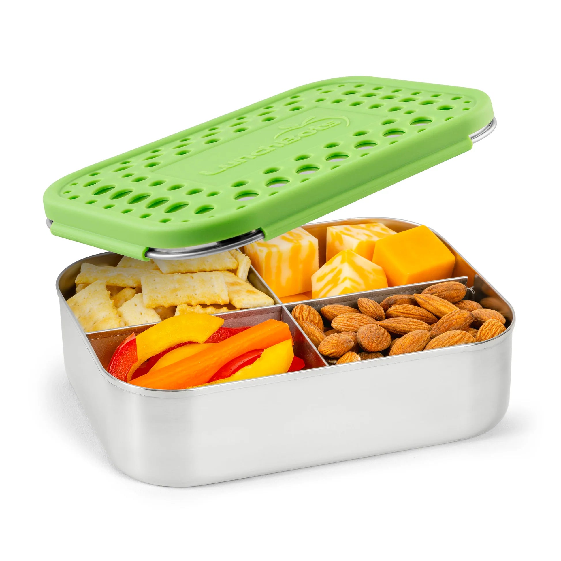 LunchBots 4 Compartment Stainless Steel Bento Lunch Box (Medium Quad)