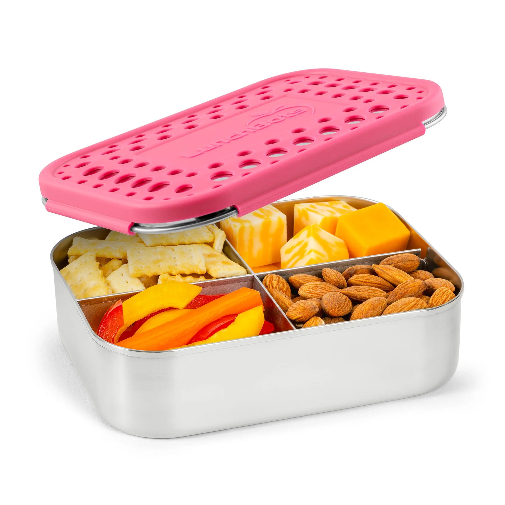 LunchBots 4 Compartment Stainless Steel Bento Lunch Box (Medium Quad)