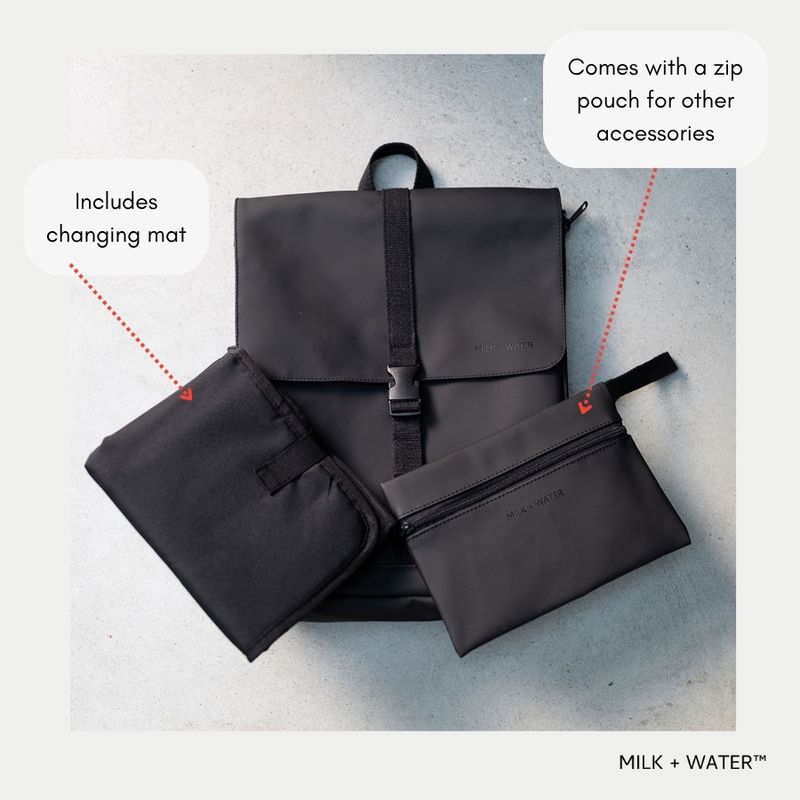 Milk + Water Billie Backpack Diaper Bag (Off Black)