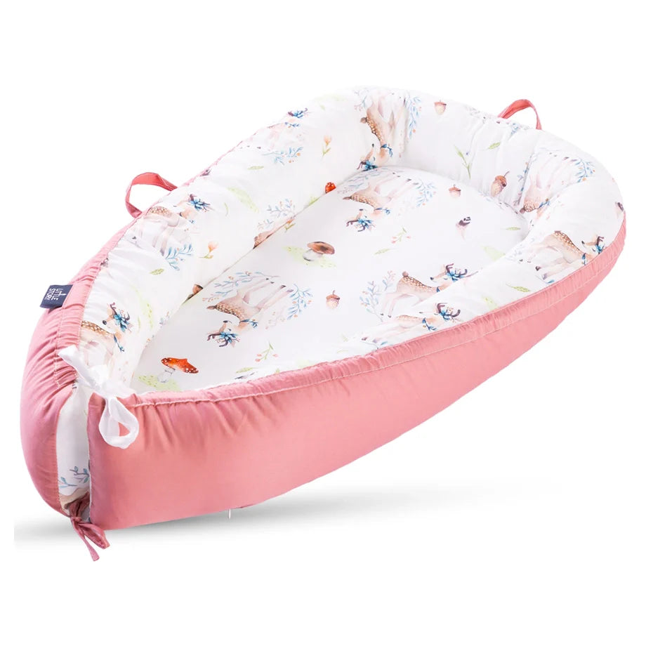 Little Story Soft Breathable Fiberfill Newborn Lounger Bed