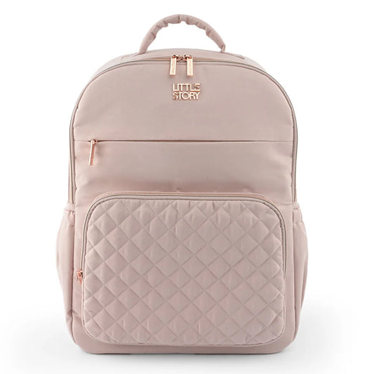 Little Story Quilted Diaper Backpack With Changing Mat