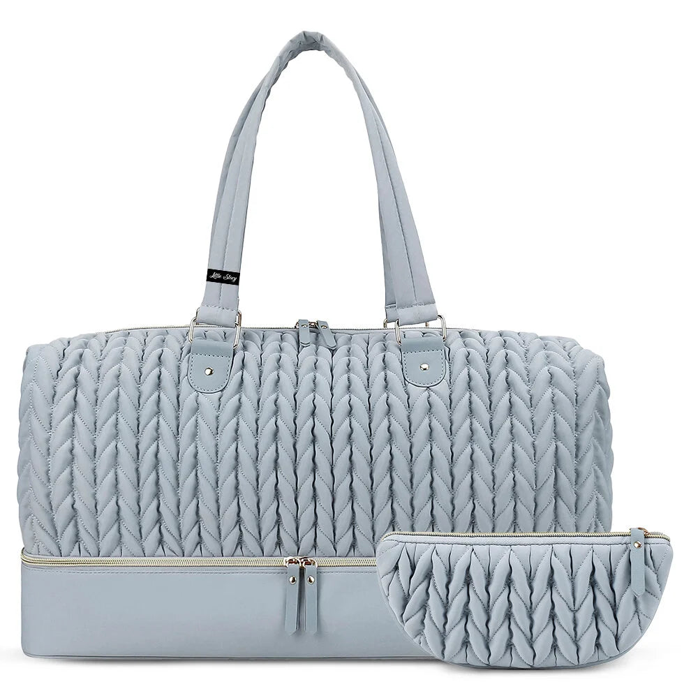 Little Story Luxe Knit Diaper Bag With Clutch