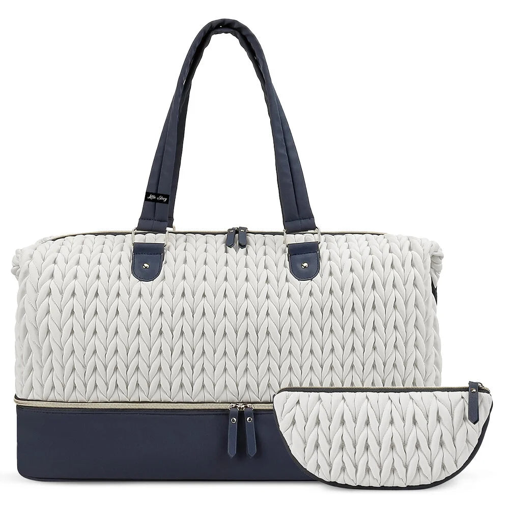 Little Story Luxe Knit Diaper Bag With Clutch