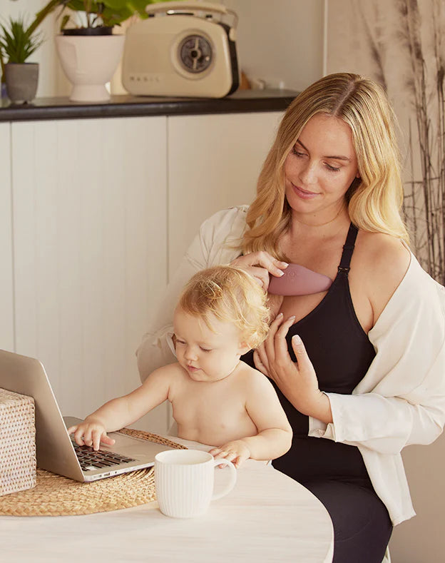 Momcozy M5 , Grey Color Heat Massager Package( Double M5 Breast Pump +Double Breast Massager )