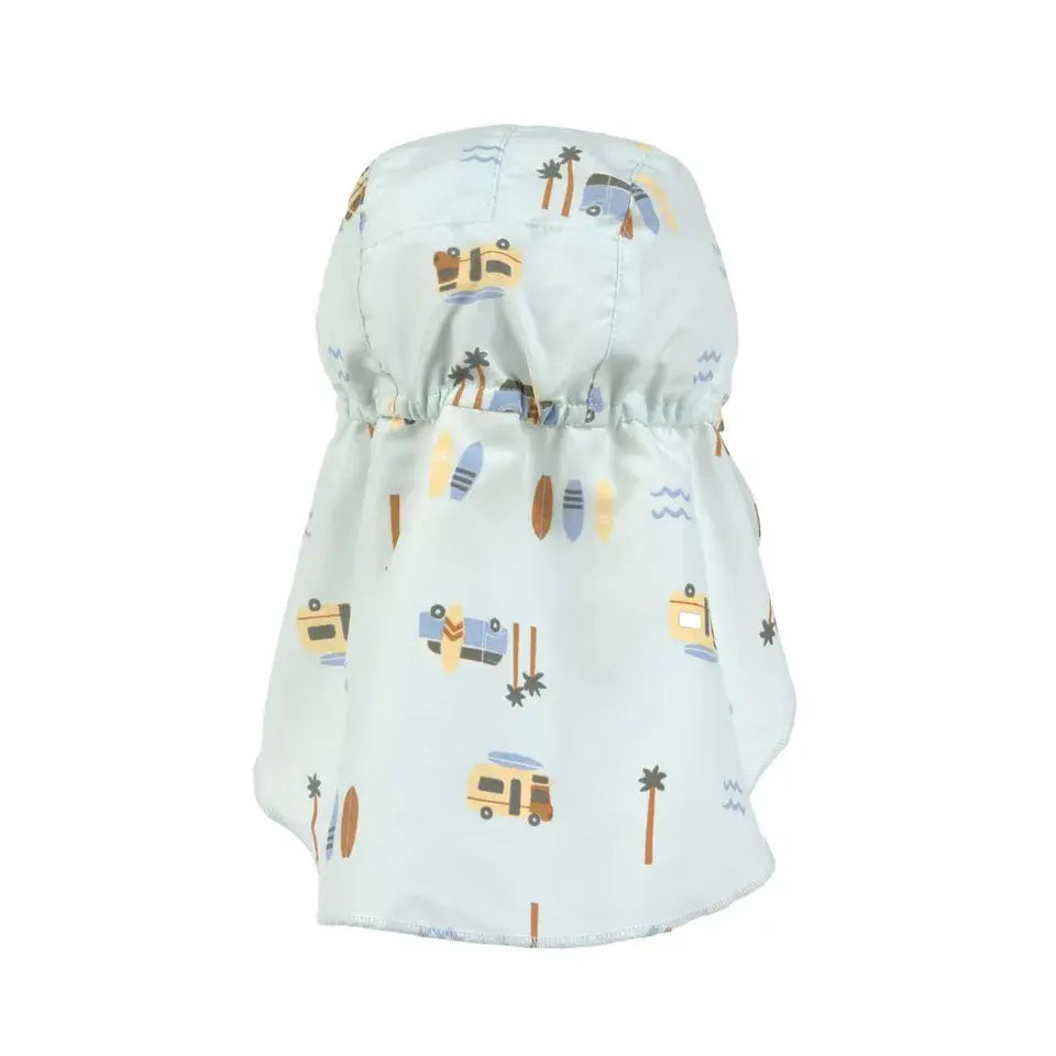 Lassig Baby SPF 80 Sun Protection Flap Hat (Camper Sea Foam)