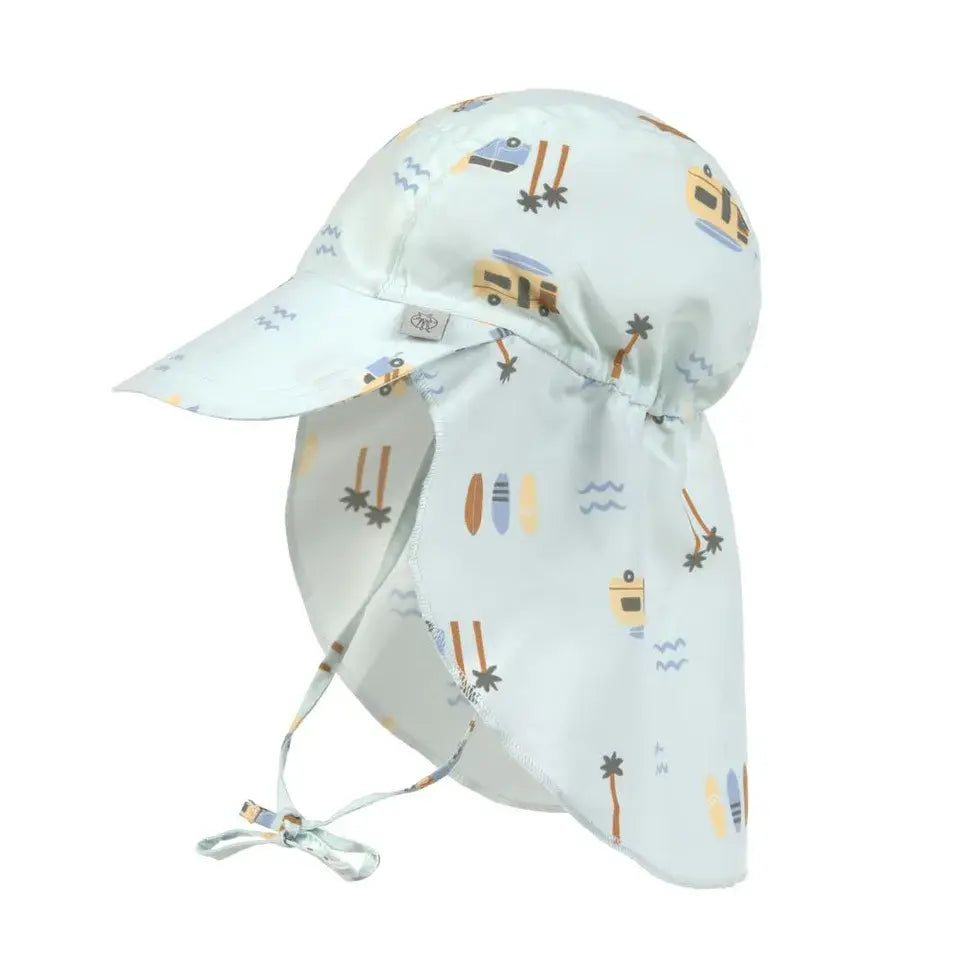 Lassig Baby SPF 80 Sun Protection Flap Hat (Camper Sea Foam)