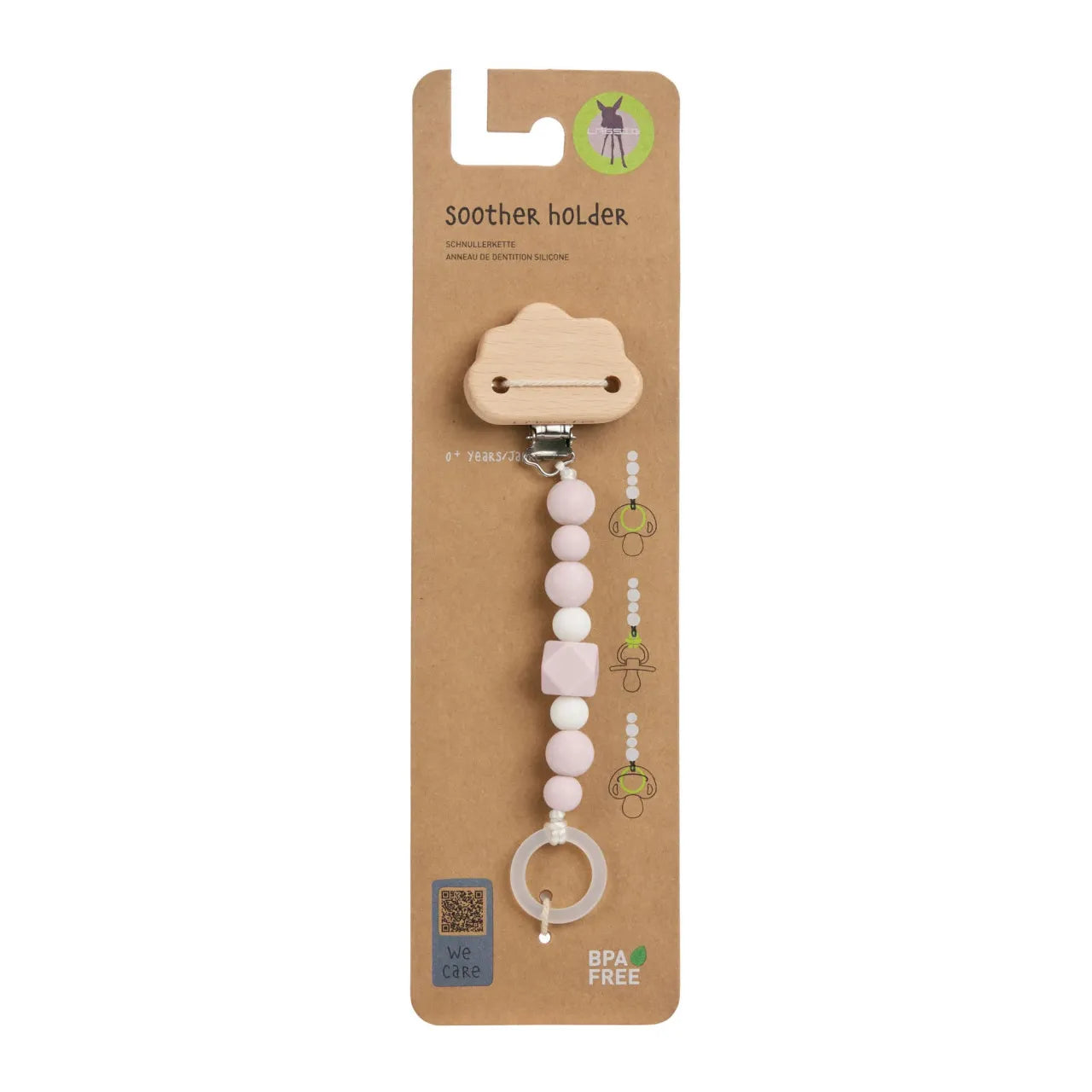 Lässig Wood & Silicone Soother Holder - Little Universe