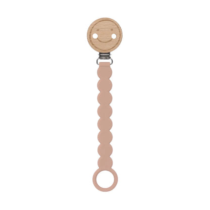 Lässig Wood & Silicone Soother Holder - Tiny Smile