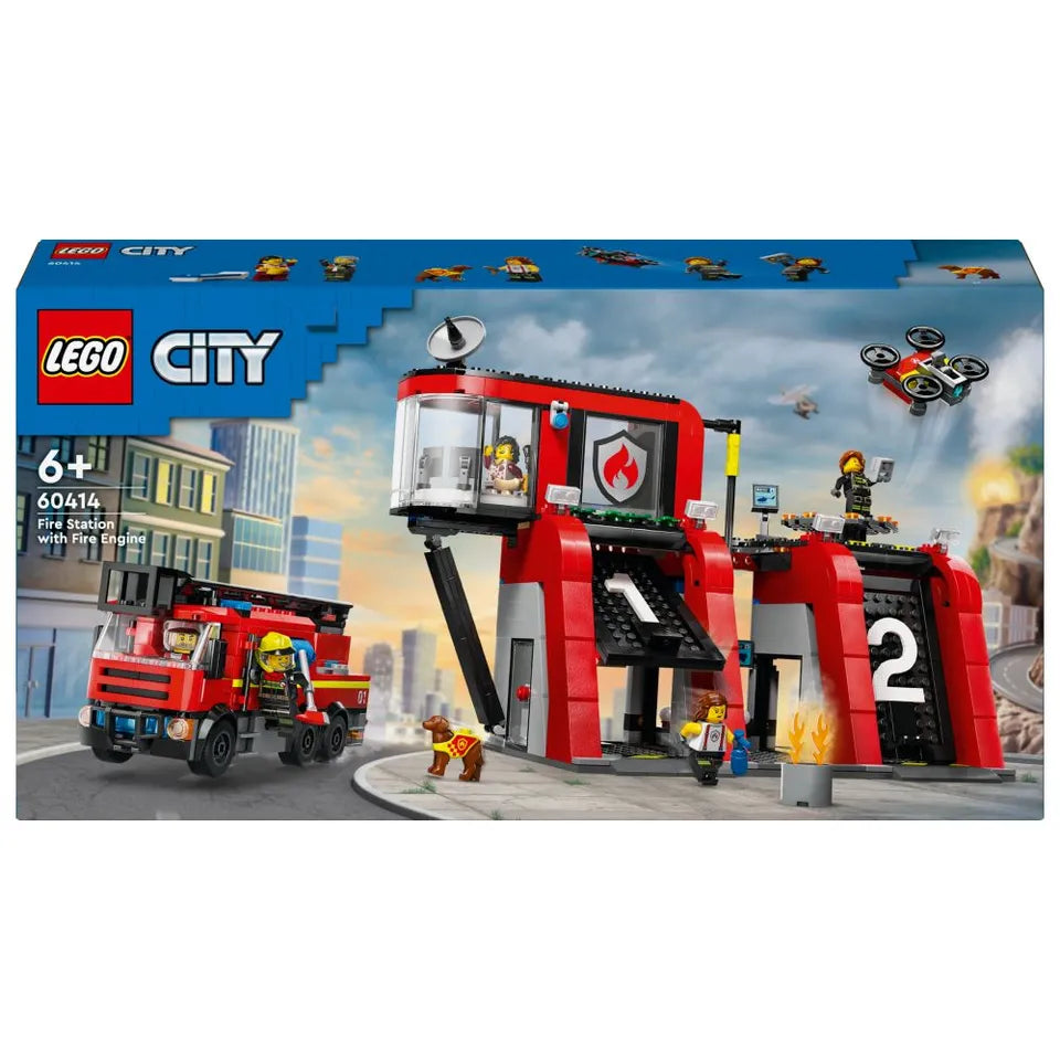 LEGO - City Fire Station With Fire Truck Building Playset - 843 Pieces
