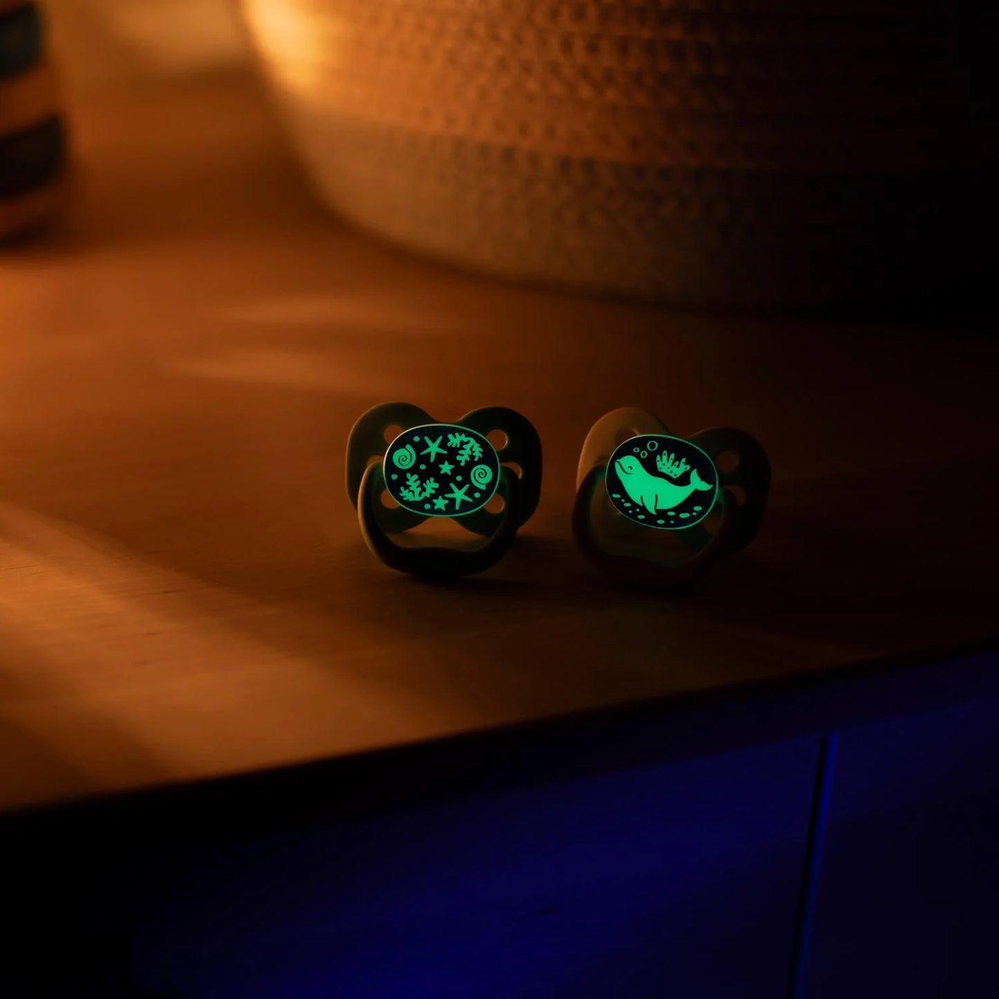 Dr. Brown's Advantage Pacifier Stage 1 Glow In The Dark (Blue) - Pack of 2