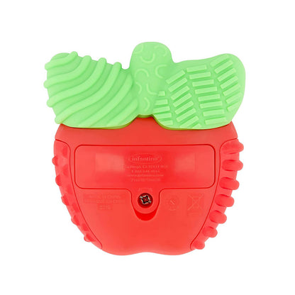 Infantino Lil' Nibblers Vibrating Apple Teether -Sensory Exploration and Teething Relief with Soothing Vibrations and Textures, Red Apple.