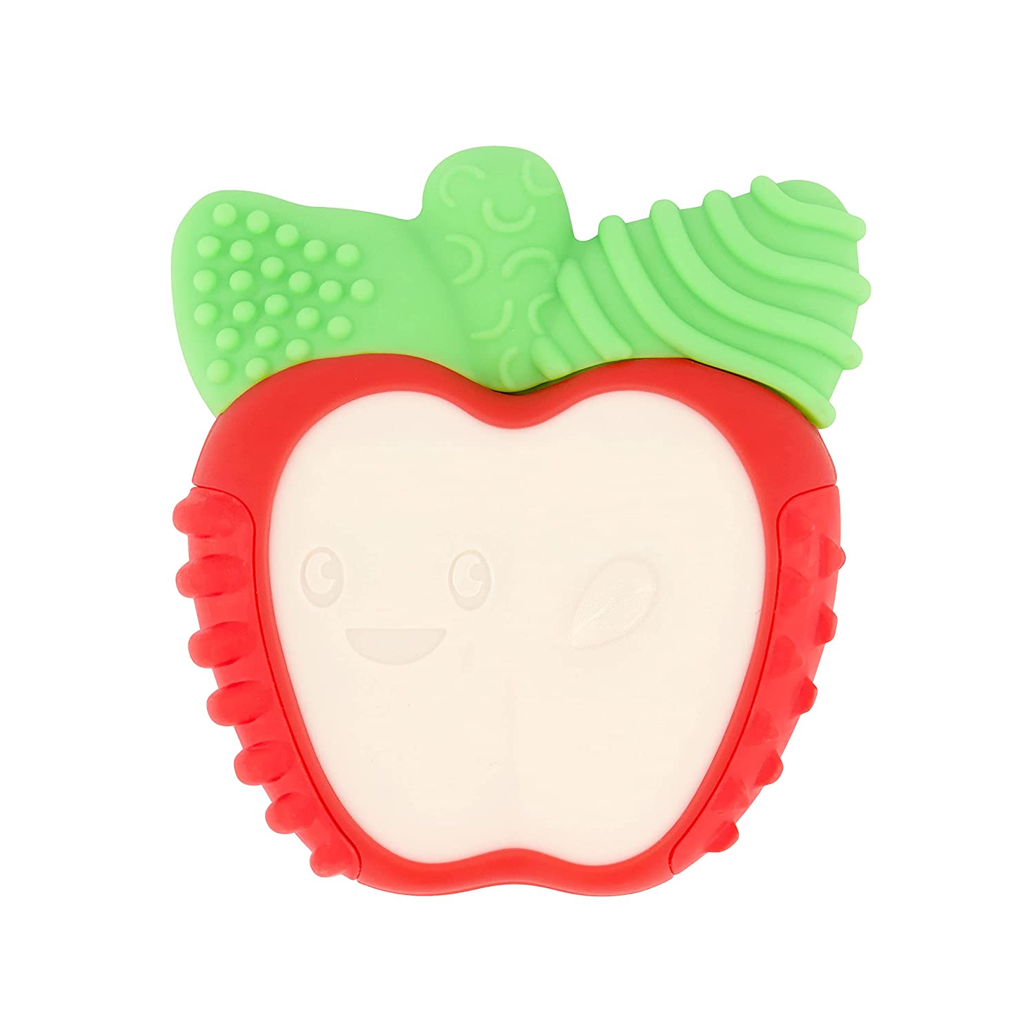Infantino Lil' Nibblers Vibrating Apple Teether -Sensory Exploration and Teething Relief with Soothing Vibrations and Textures, Red Apple.