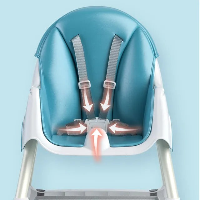 Little Angel Baby High Chair With Tray & Storage Basket – Blue