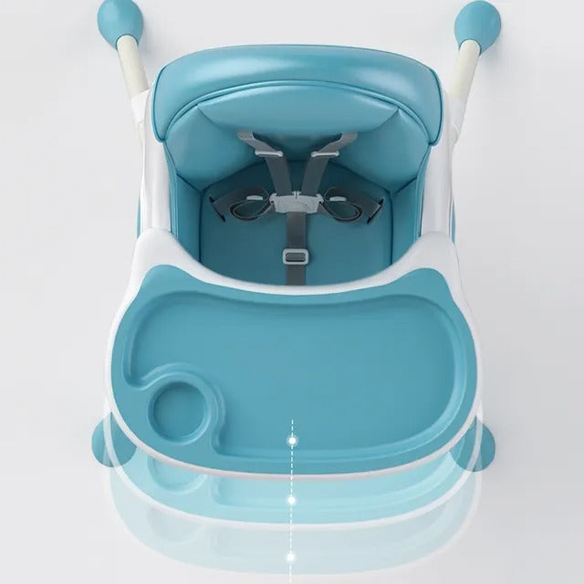Little Angel Baby High Chair With Tray & Storage Basket – Blue
