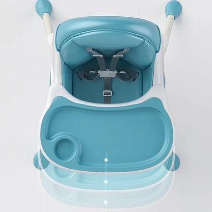 Little Angel Baby High Chair With Tray & Storage Basket – Blue