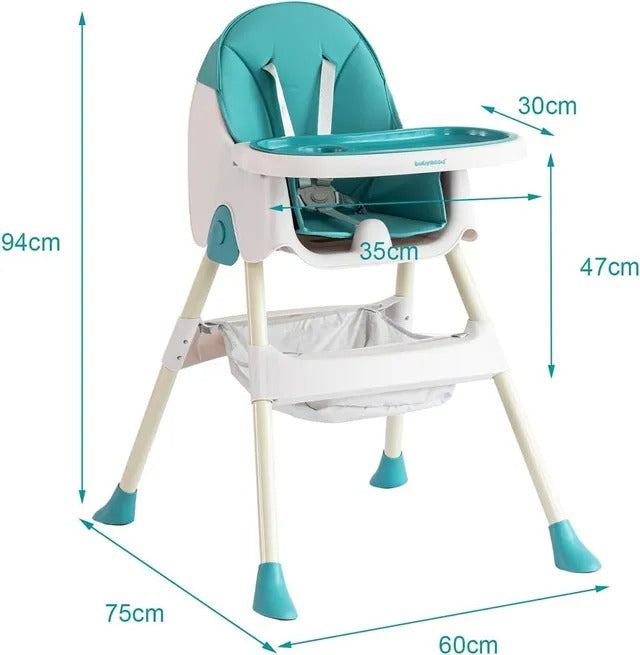 Little Angel Baby High Chair With Tray & Storage Basket – Blue