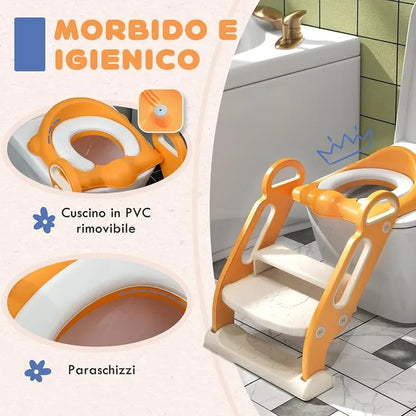 Little Angel Baby Potty Trainer Step Stool & Seat – Orange