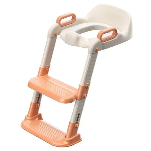 Little Angel Baby Potty Trainer Foldable Step Stool & Seat – Orange.