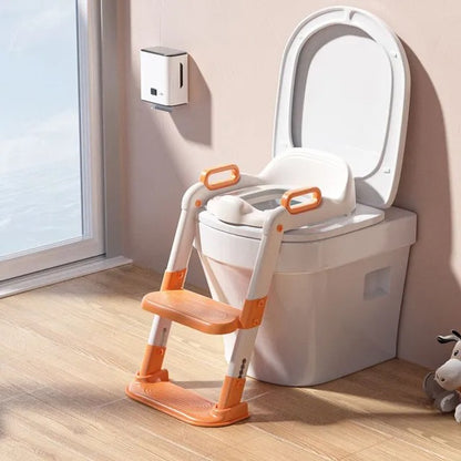 Little Angel Baby Potty Trainer Foldable Step Stool & Seat – Orange.