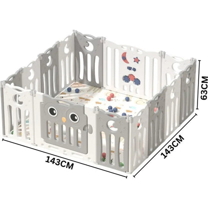 Little Angel Foldable Baby Playpen with Fence for Indoor & Outdoor Use – Grey