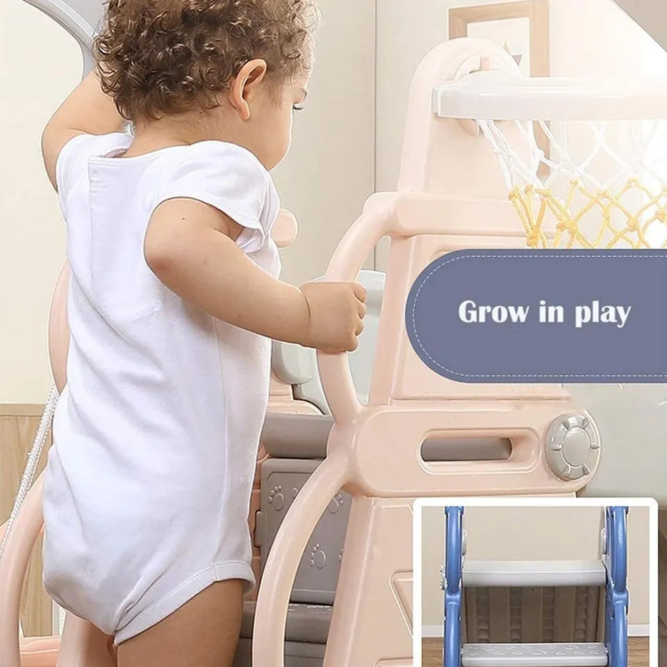 Little Angel Kids Slide & Swing 3 In 1 Activity Playset (180 x 122 x 154 cm, Blue)