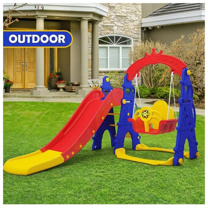 Little Angel Kids Slide & Swing 3-in-1 Activity Playset – Pink.