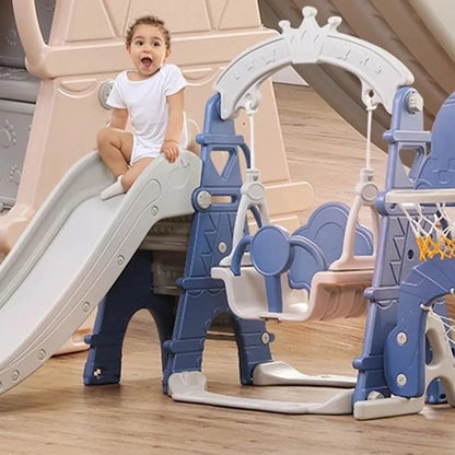 Little Angel Kids Slide & Swing 3 In 1 Activity Playset (180 x 122 x 154 cm, Blue)
