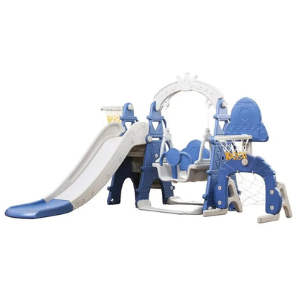 Little Angel Kids Slide & Swing 3-in-1 Activity Playset – Blue