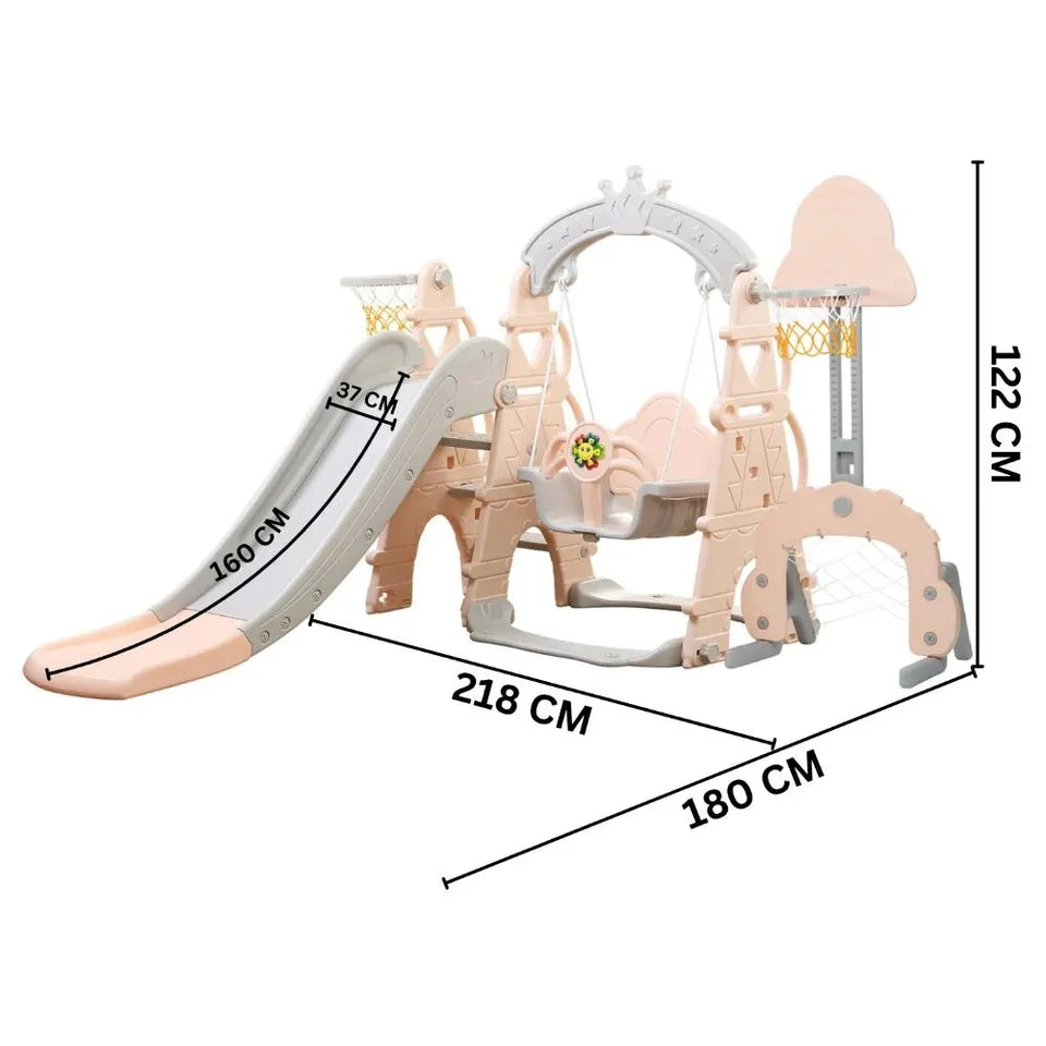 Little Angel Kids Slide & Swing 3-in-1 Activity Playset – Pink.