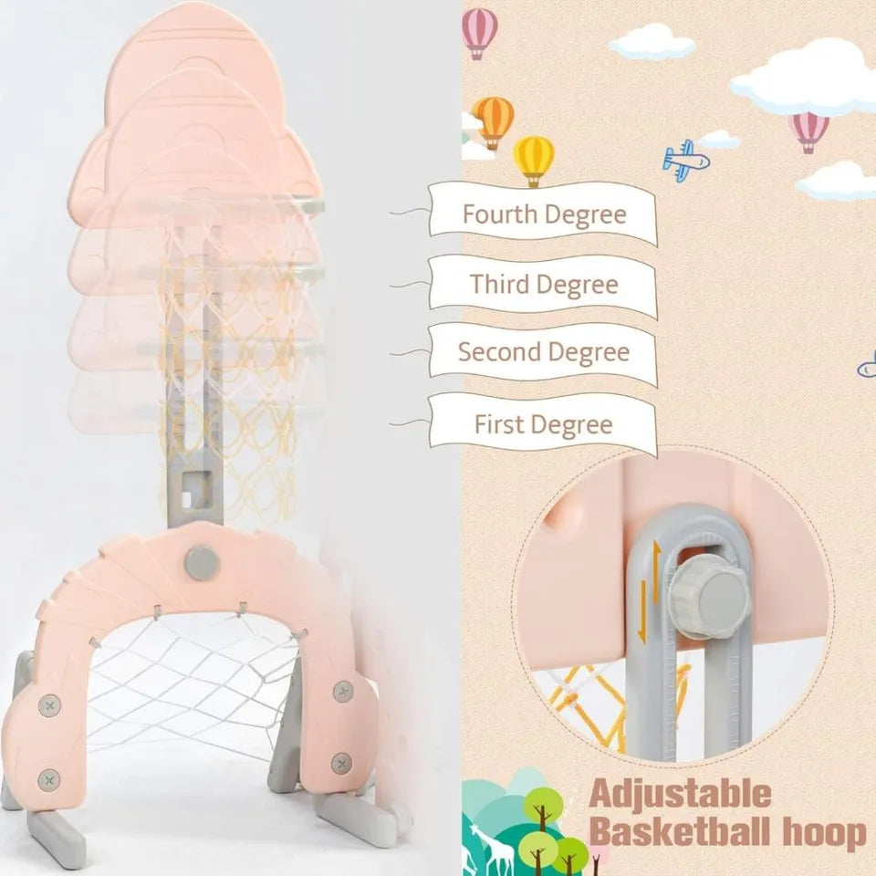 Little Angel Kids Slide & Swing 3-in-1 Activity Playset – Pink.