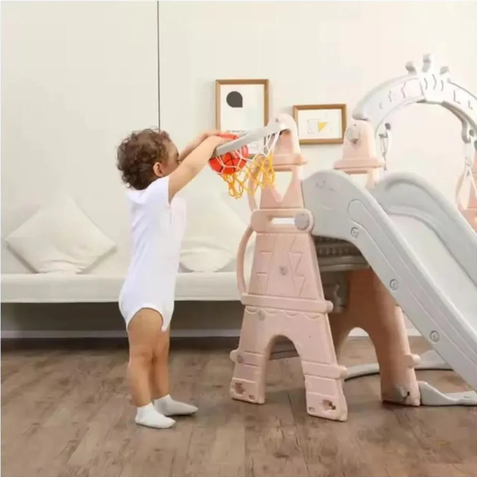 Little Angel Kids Slide & Swing 3-in-1 Activity Playset – Pink.