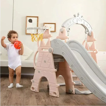 Little Angel Kids Slide & Swing 3-in-1 Activity Playset – Pink.
