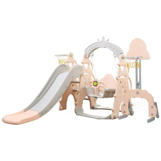 Little Angel Kids Slide & Swing 3-in-1 Activity Playset – Pink.