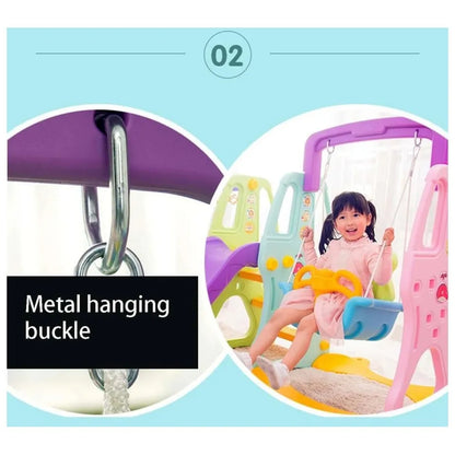 Little Angel Kids Slide & Swing 3-in-1 Activity Playset – Multicolor.