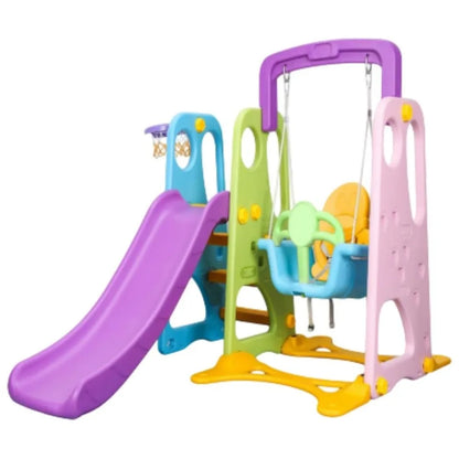 Little Angel Kids Slide & Swing 3-in-1 Activity Playset – Multicolor.